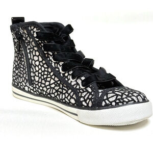 Nina Glitter High Top Youth Size 12 Girls Black Sneakers Casual Shoes C204644